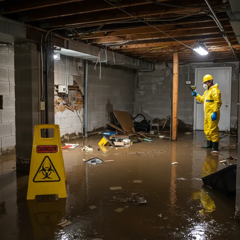 Flooded Basement Electrical Hazard in Bartholomew County, IN Property