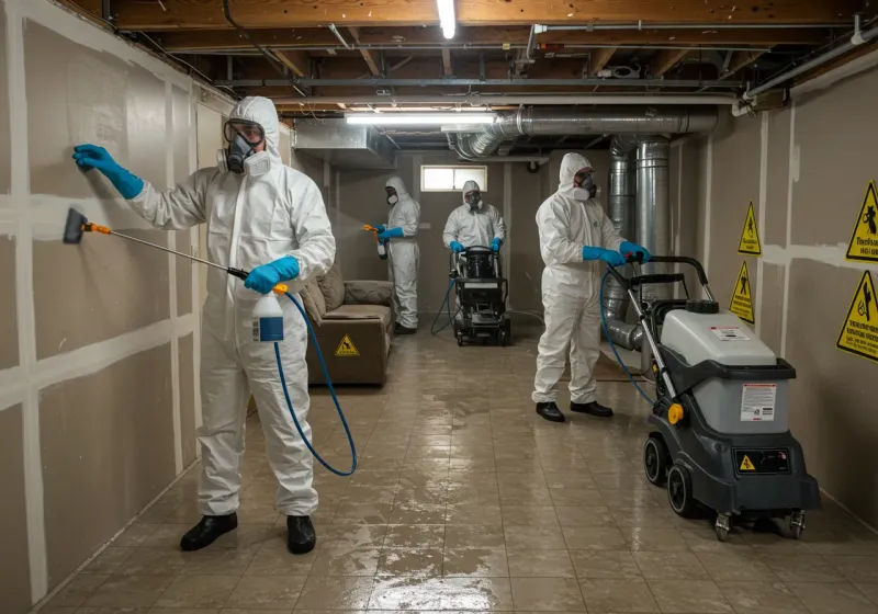 Basement Moisture Removal and Structural Drying process in Bartholomew County, IN